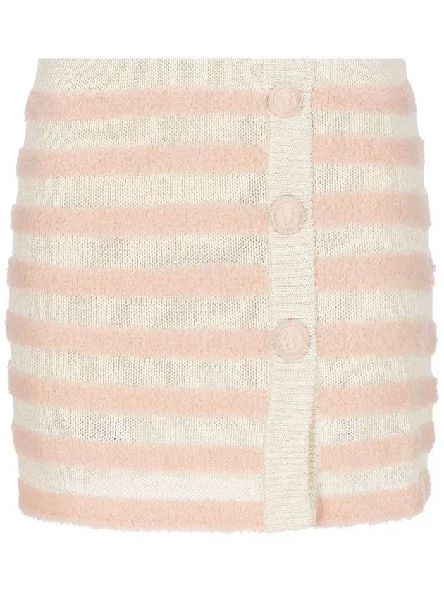 Balmain 쇼트 스트라이프 트위드 스커트 YF1LB369KC43_GKX