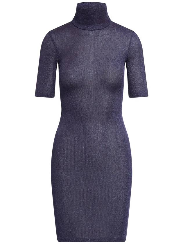 Sportmax 하이 넥 반팔 드레스 2326260539600_002BLUE