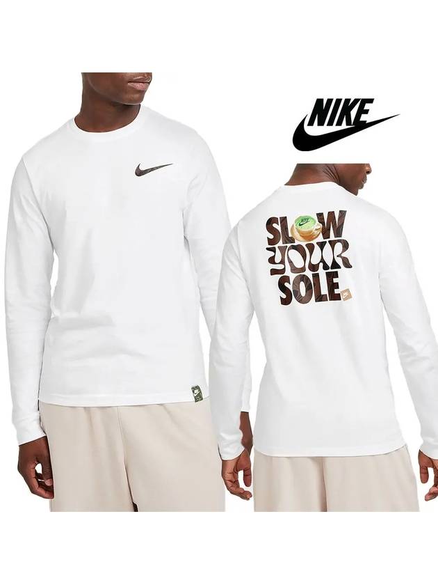 나이키 맨투맨 프린트 운동복 탑 긴팔티 화이트