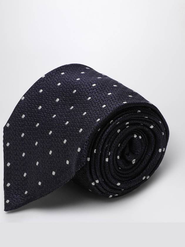 Destin Blue/white polka dot silk tie