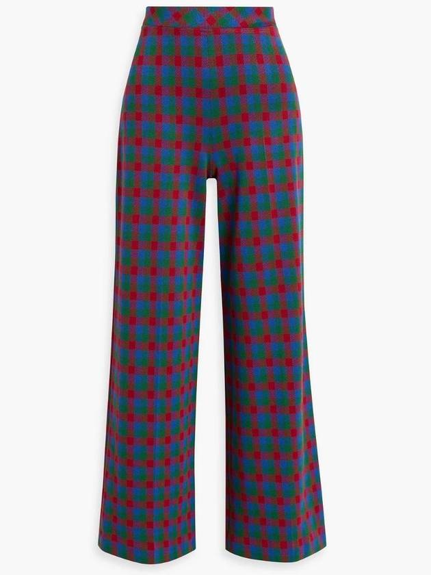 NB07 ROSETTA GETTY 여성 팬츠 Checked knitted wide leg pants