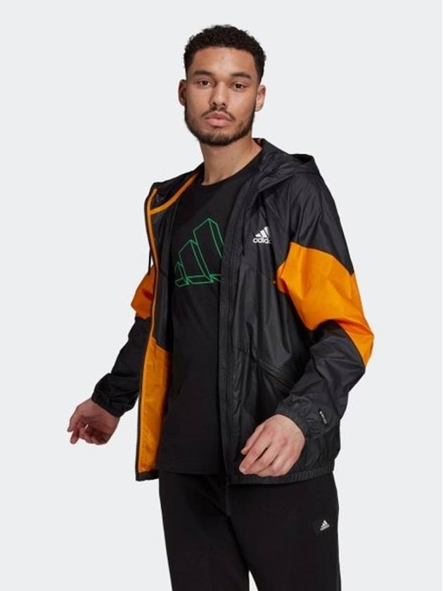 아디다스 바람막이 자켓 GT6561 블랙 오렌지 MENS
