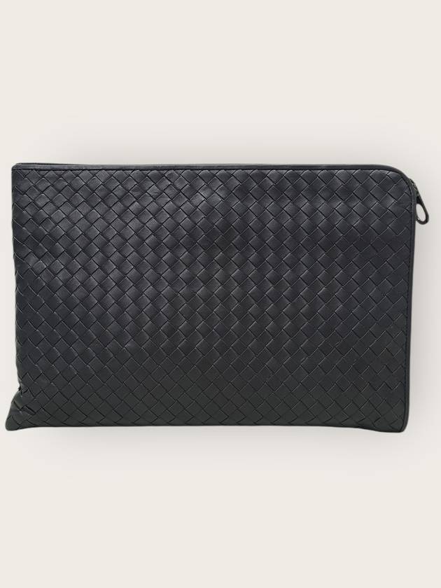 보테가베네타 다크그레이 인트레치아토 도큐먼트 클러치백 L