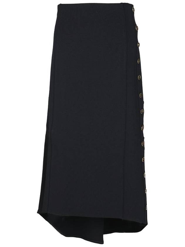 지방시 밀라노 버튼 디테일 언발란스 스커트 블랙