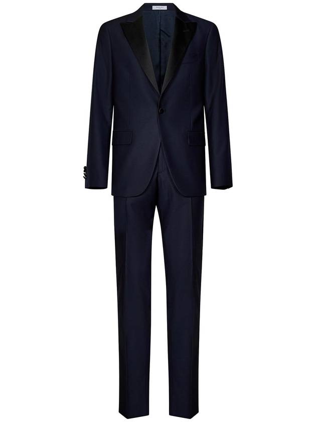 Boglioli Dark Blue Stretch Virgin Wool Tuxedo Suit