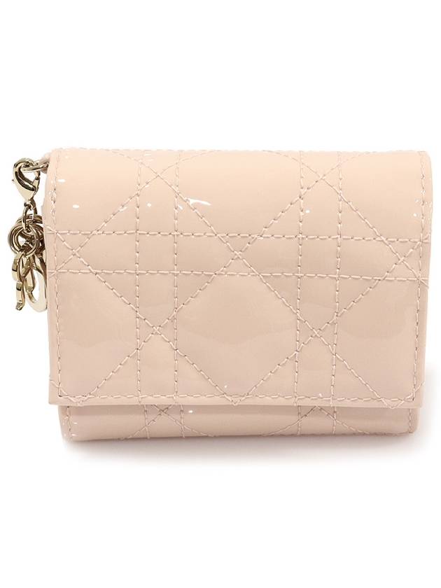 Dior 크리스챤디올 S0181OVRB 파우더 핑크 페이던트 까나쥬 금장 레이디 디올 로투스 반지갑