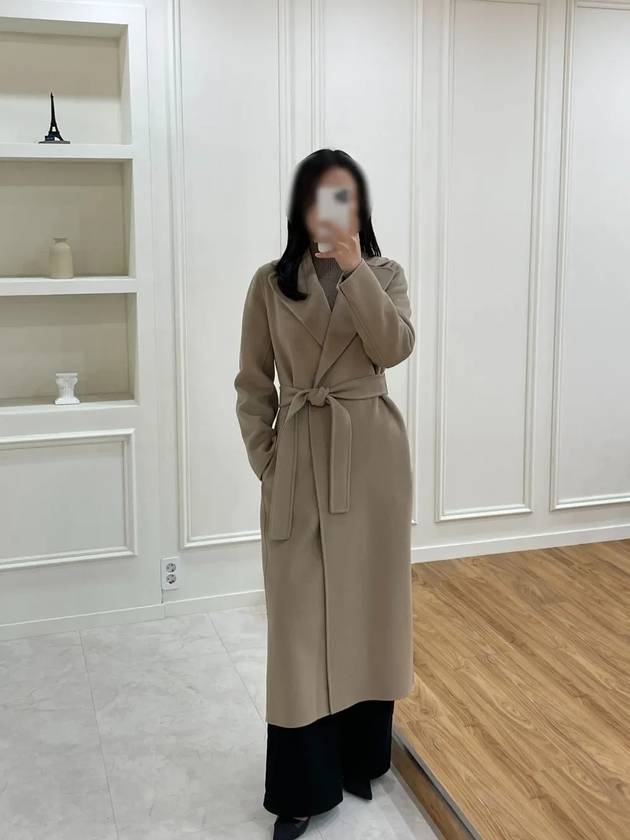 24FW 막스마라 POLDO 벨트 울 코트 007 샌드