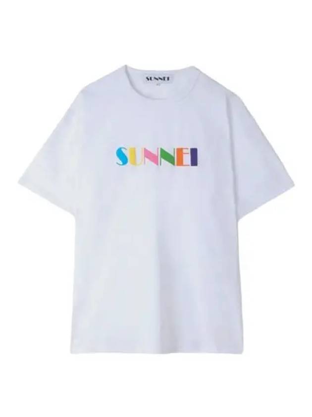 써네이 빅 로고 스프레이드 티셔츠 오프 화이트 Sunnei Big Logo Sprayed T Shirt Off White