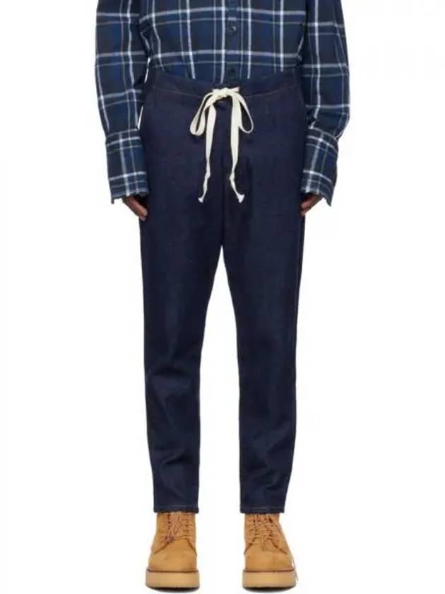 Greg Lauren 블루 드로우스트링 데님 진 161016