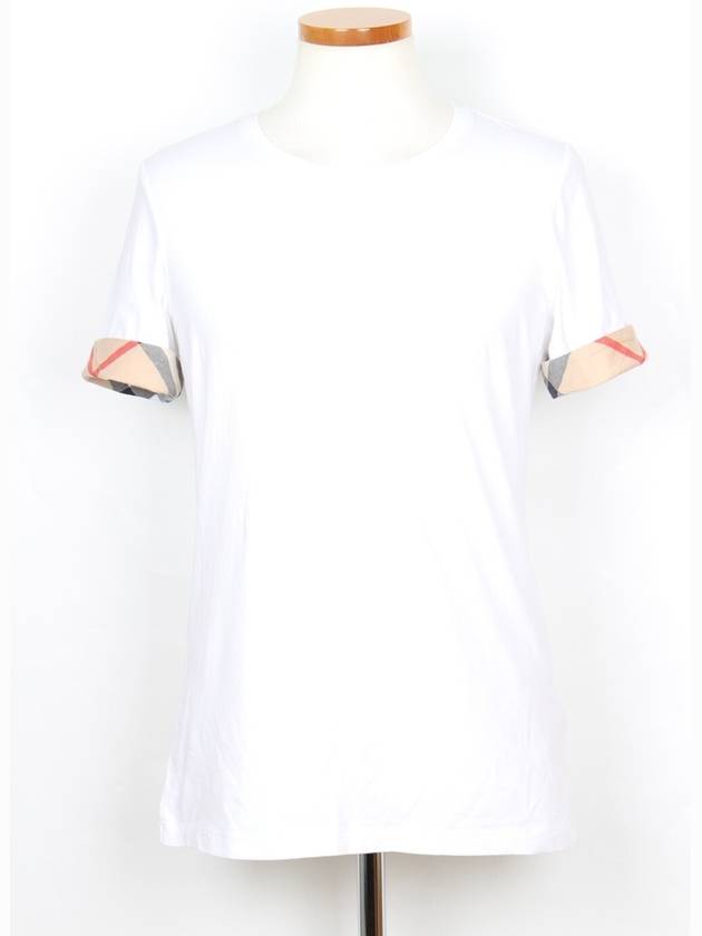 버버리 체크 빈티지 반팔 티셔츠 L