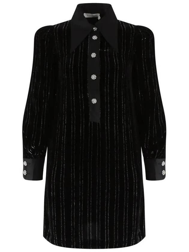 짐머만 일러스트 벨벳 미니 드레스 1177DF241_BLKSIL