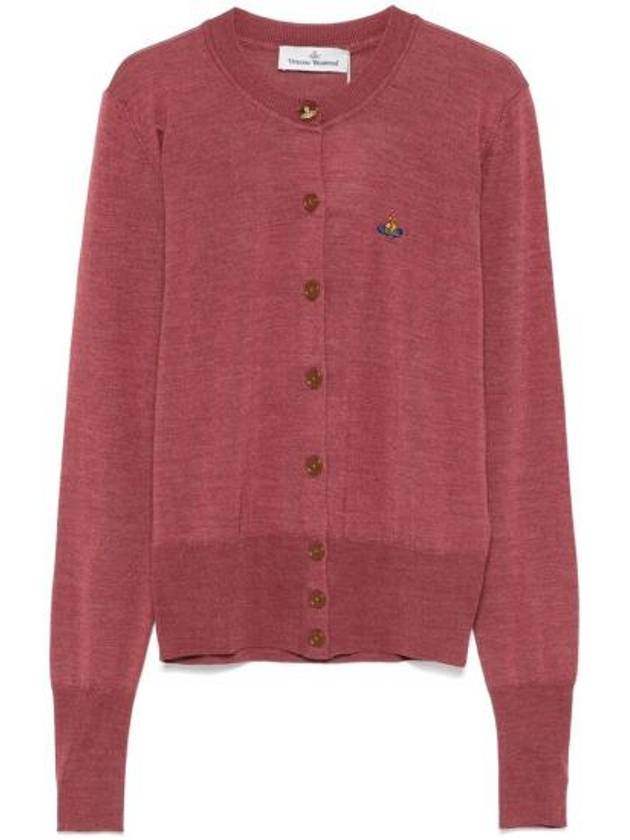 비비안 웨스트우드 베아 엠브로이드 로고 가디건 레드