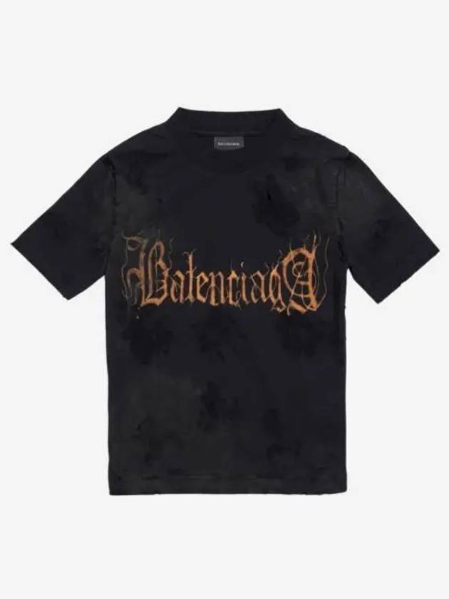 W 발렌시아가 헤비 메탈 타이츠 티셔츠 스몰 핏 블랙 페이디드 W Balenciaga Heavy Metal Tight T Shirt Small Fit Black Faded