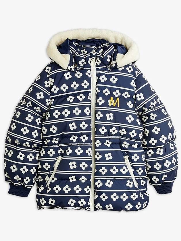 MINI RODINI 미니로디니 24FW 키즈 패딩 Flowers aop hooded puffer jacket 2471011660