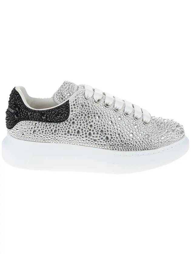 알렉산더 맥퀸 여성 오버사이즈 크리스탈 로우탑 스니커즈 화이트