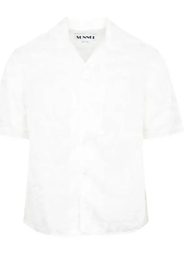 Sunnei 반팔 레귤러핏 새틴 셔츠 CRTWMSHR012NYL023_205CREAM