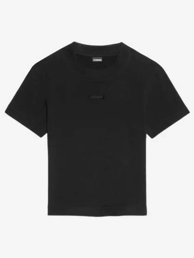 W 자크뮈스 르 티셔츠 그로그랭 블랙 W Jacquemus Le T Shirt Gros Grain Black