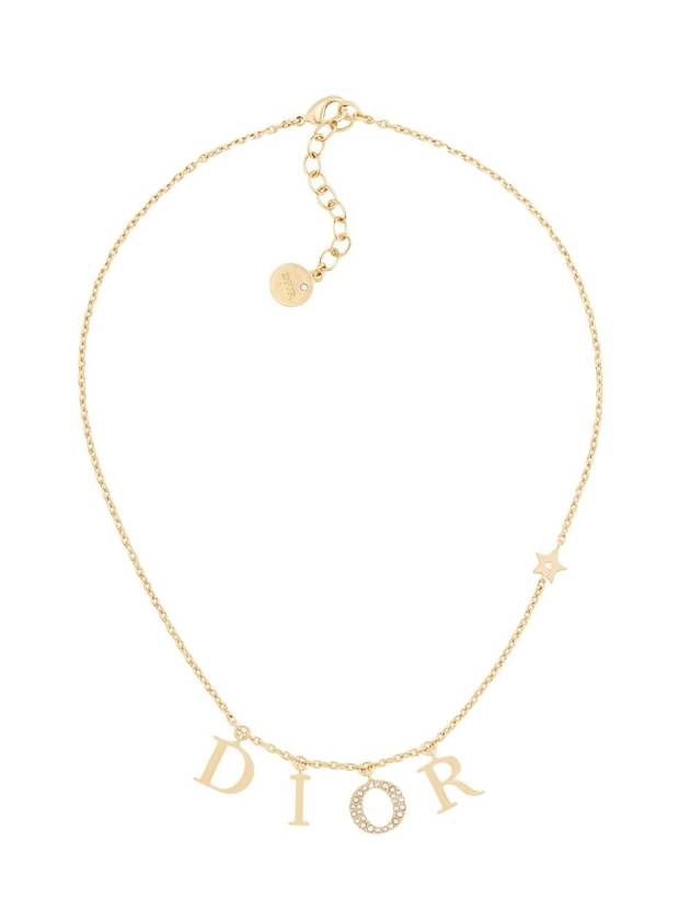 디올 레볼루션 화이트 크리스탈 목걸이 골드