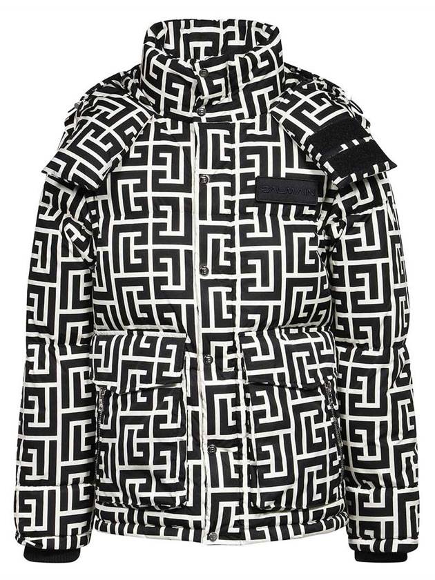 발망 맥시 모노그램 후드 패딩 블랙