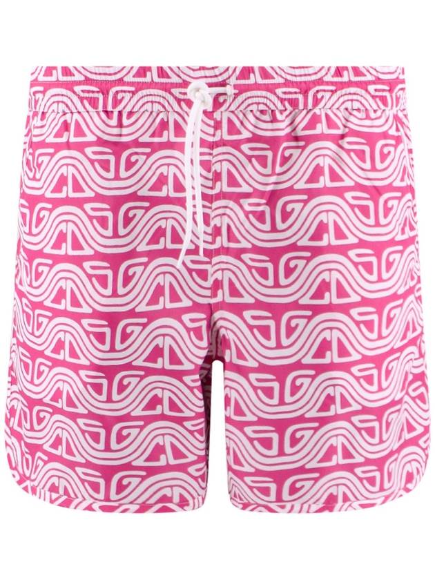 Gcds Nylon swim trunk with all-over logo