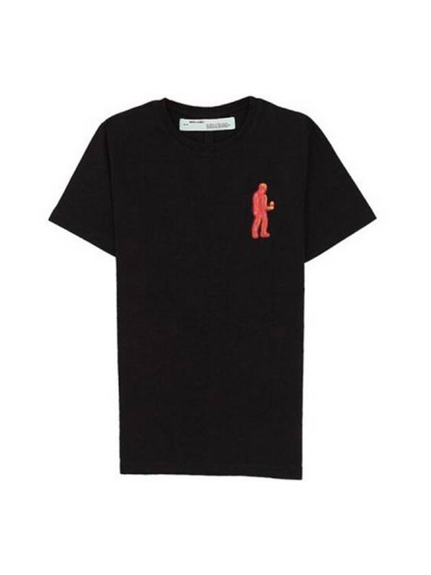 오프화이트 핸즈 앤 플래닛 프린팅 반팔 티셔츠 블랙