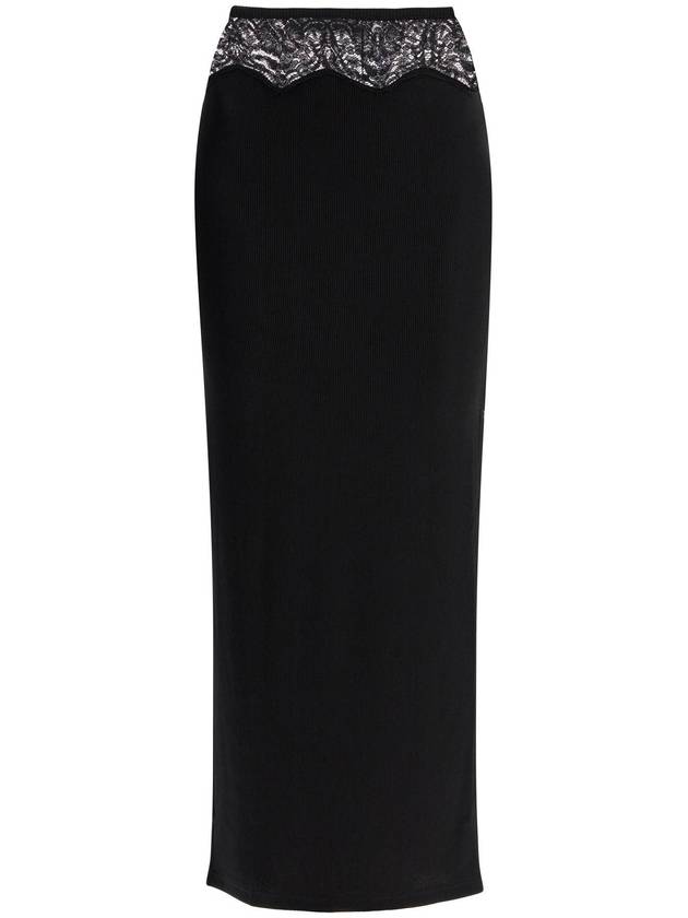 Knitted Skirt With Lace Detail