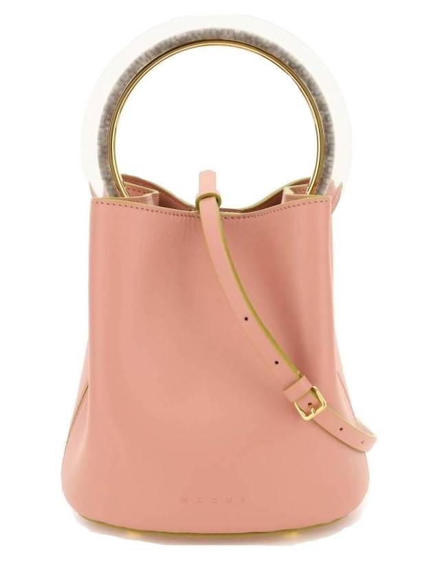 마르니 패니어 레더 버킷 백 핑크