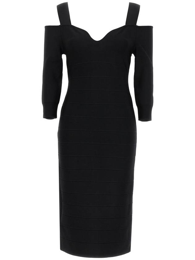 Herve Leger - Icon Notched Bateau Midi Dresses