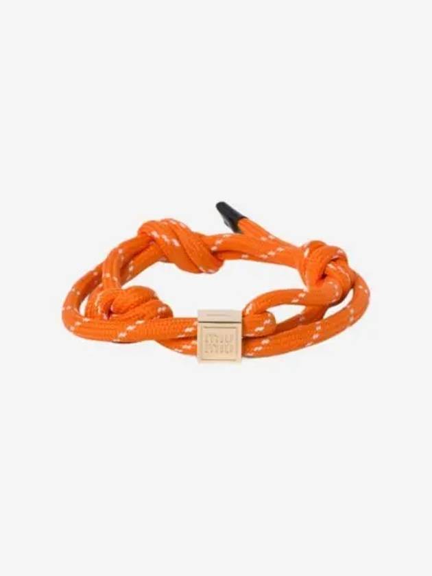 W 미우 미우 코드 앤 나일론 브레이슬릿 오렌지 W Miu Miu Cord and Nylon Bracelet Orange