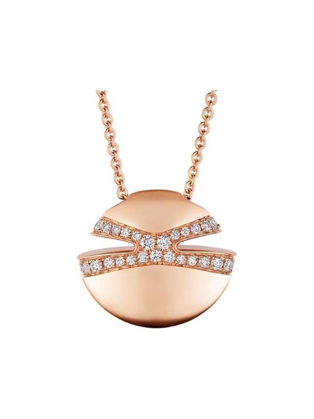 불가리 카보숑 네클리스 로즈 골드 다이아몬드 361447