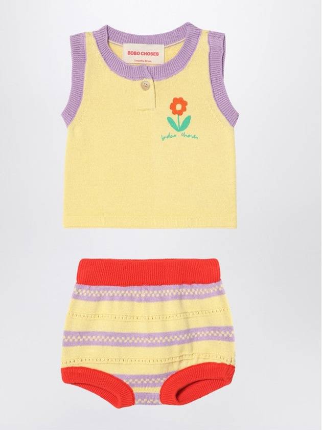 Two-piece Set Light Yellow With Flower