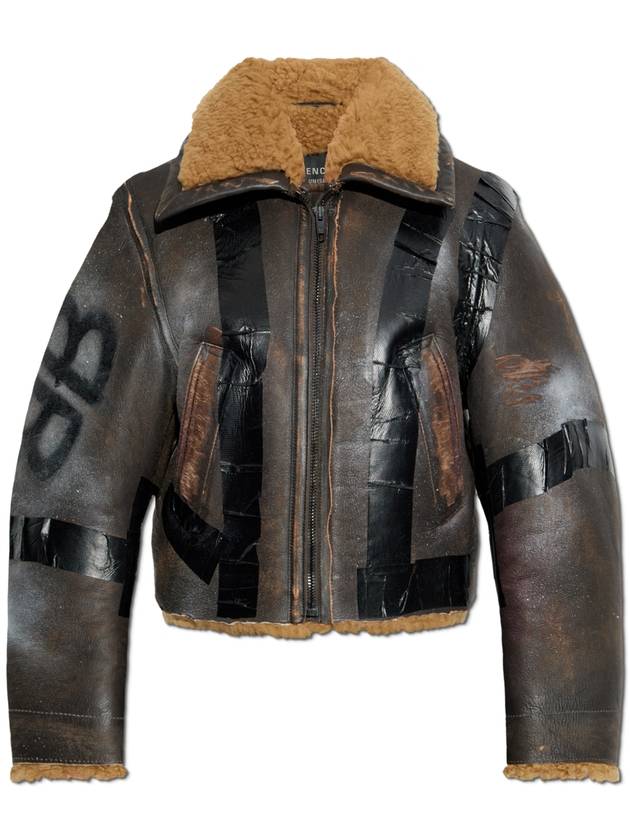 Balenciaga Shearling Coat With Vintage Effect  Women's  Brown