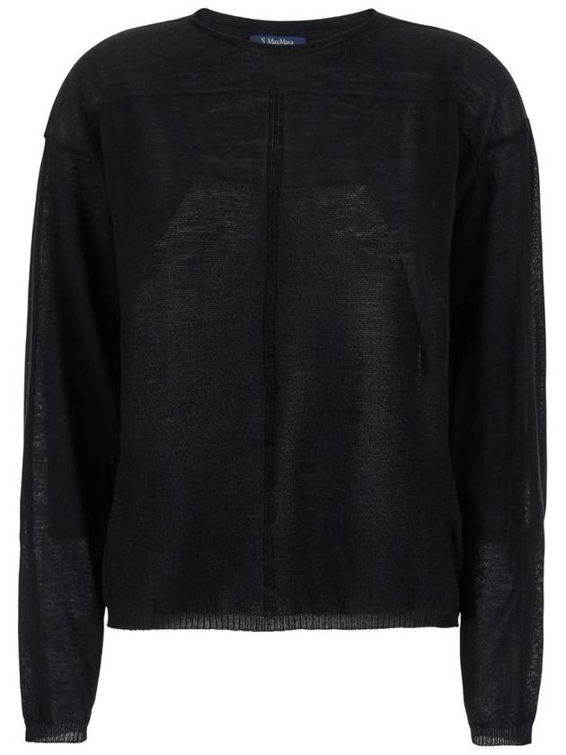 RICK OWENS 세미 시어 패브릭 소재의 블랙 크루넥 풀오버 여성 RP02D3612ML09