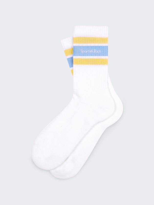 세리프 로고 자수 양말 화이트 SERIF LOGO EMBROIDERED SOCKS WHITE
