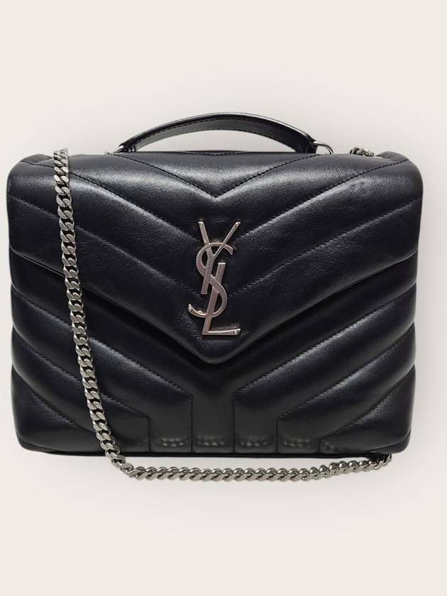 생로랑 블랙 은장 YSL 로고 루루 숄더 체인백 스몰