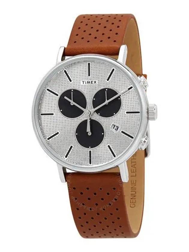 4177889 Timex Fairfield Chronograph Quartz Silver Dial Mens Watch