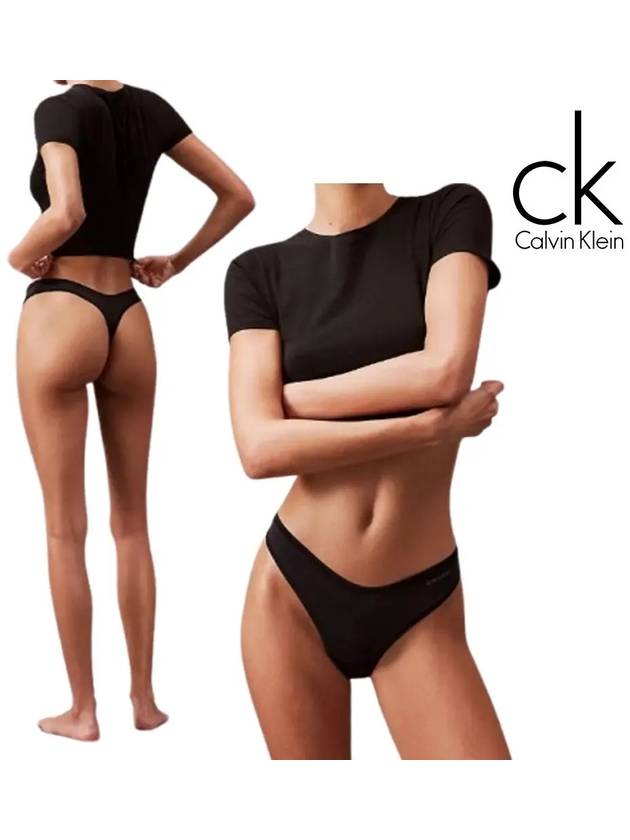 캘빈클라인 언더웨어 여성 라지브이 끈팬티 블랙