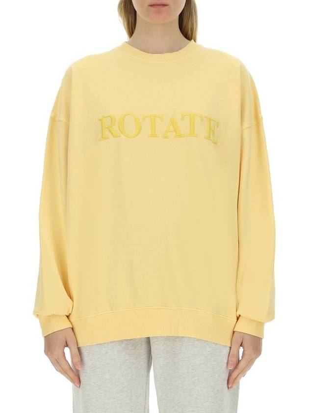 ROTATE 로고 자수 크루넥 스웨트셔츠