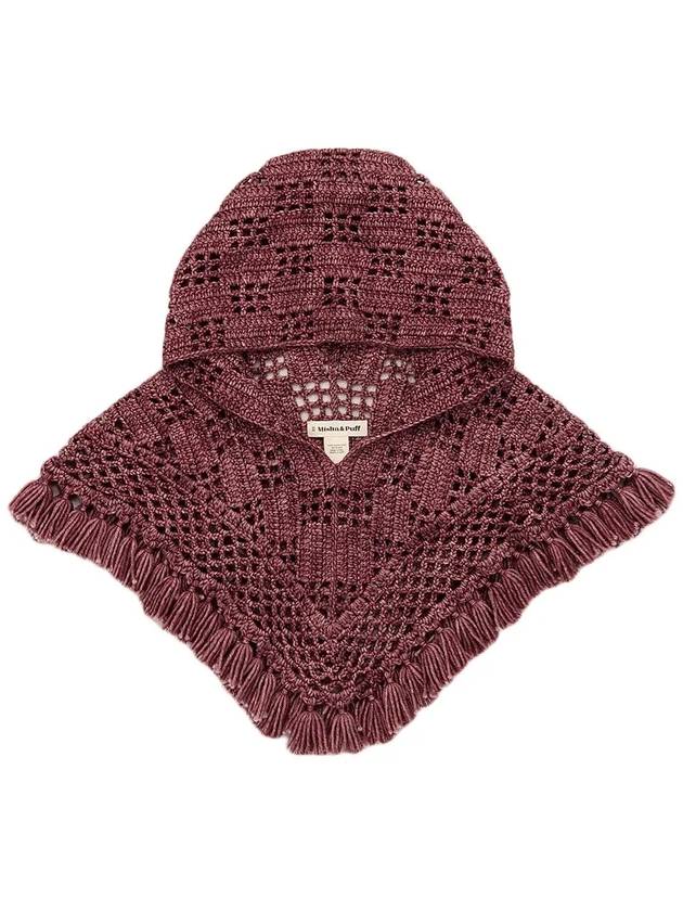 24FW 키즈 크로셰 후드 케이플릿 플럼 MP175025 555