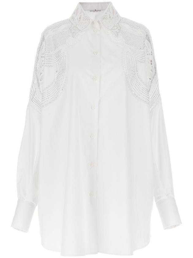 ERMANNO SCERVINO D442K322MSC10601 라인스톤 자수 셔츠