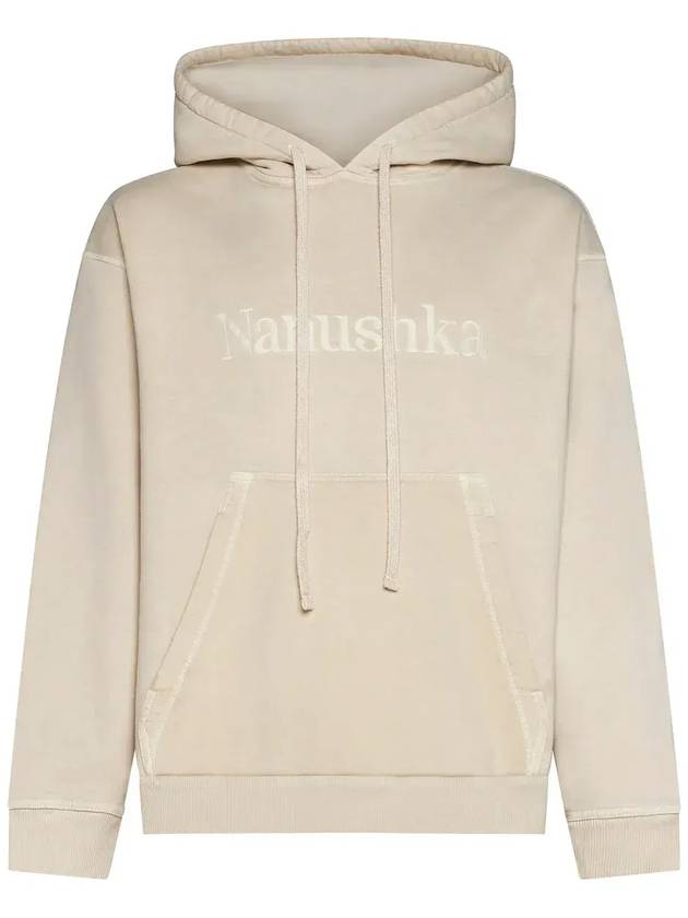 Nanushka 로고 자수 드로스트링 후디 NU23PFSW00673M_SHELL