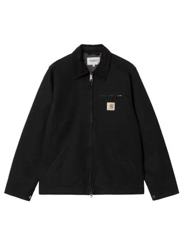 칼하트 WIP 라인드 디어본 캔버스 디트로이트 자켓 블랙 헤비 스톤 워시 윈터 Carhartt WIP Lined Dearborn Canvas Detroit Jacket Black Heavy Stone Wash Winter