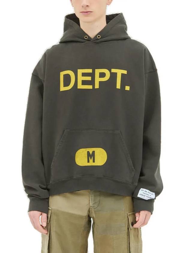 갤러리 부서 로고 프린트 긴팔 후드 티셔츠 SLH50011_BLACK