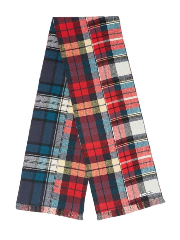 아크네 스튜디오 트림 울 블렌드 머플러 레드