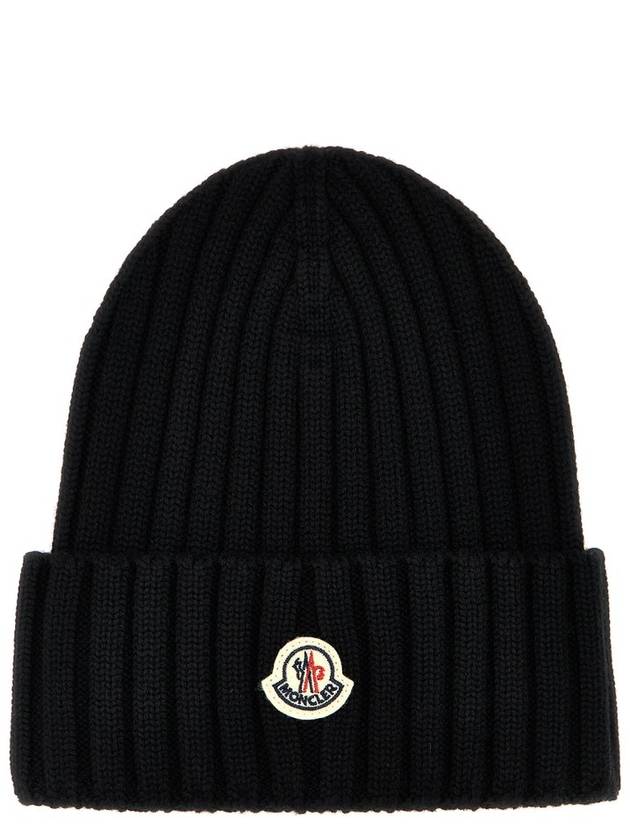 Moncler 로고 패치 골지 비니