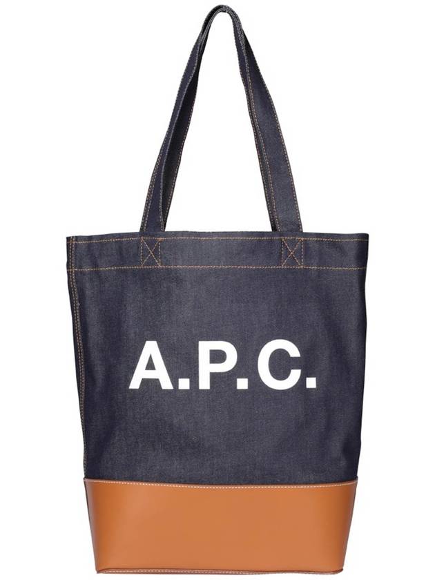 A. P.C. Axel denim and leather shopping bag