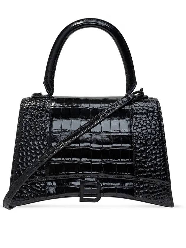 발렌시아가 아워글래스 탑 핸들 토트 백 블랙