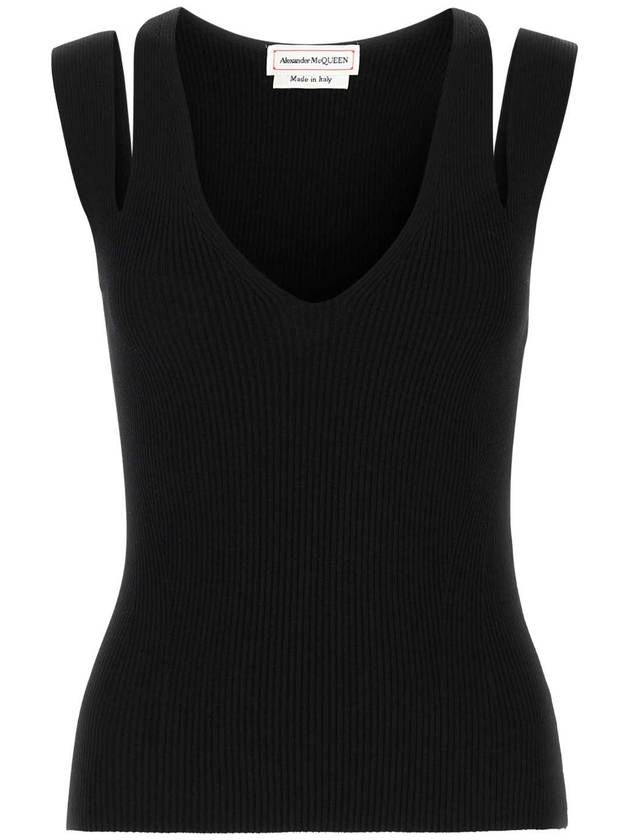 23SS 알렉산더 맥퀸 블랙 viscose blend 탑 734542Q1A5I 1000