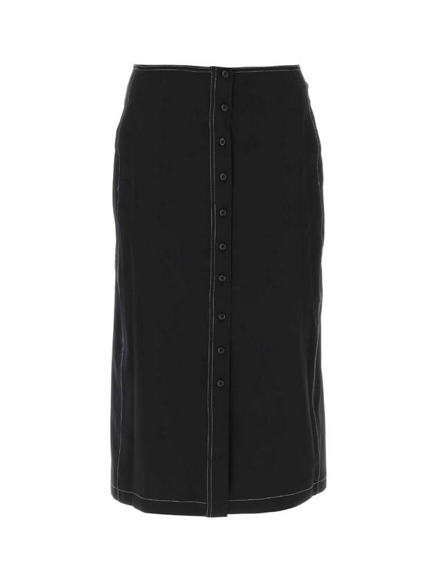 LOW CLASSIC 블랙 크레이프 스커트 LOW23SMSK030 BLACK