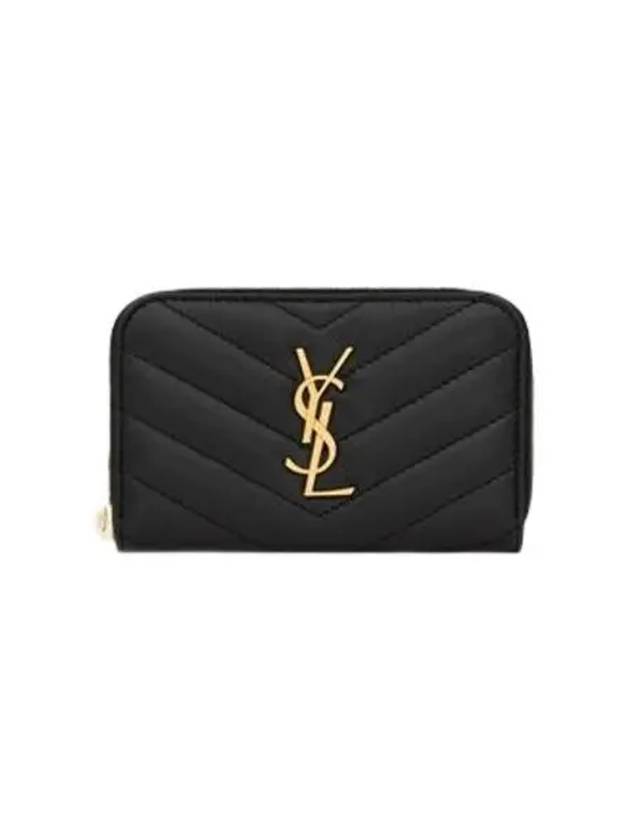 생로랑 카산드라 마틀라세 코인 카드 월렛 램스킨 블랙 Saint Laurent Cassandre Matelasse Coin Card Wallet In Lambskin Black